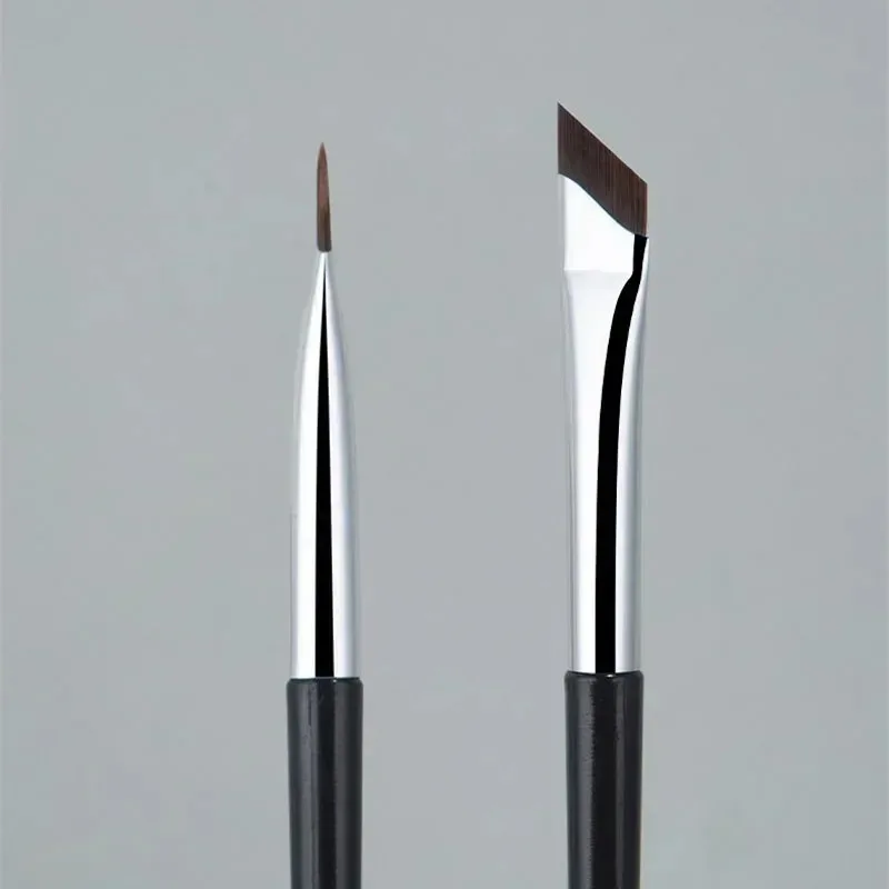 2 uds cepillo delineador de ojos de hoja en ángulo cepillo de cejas fino ultrafino cepillos de delineador de ojos de hoz plana herramientas de maquillaje delineador de ojos en ángulo fino