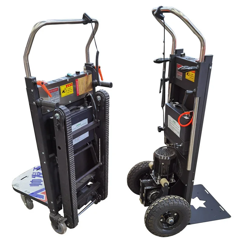 Heavy Duty Four Wheel Battery Climbing Trolley Electric Stair Climber Crawler Trolley Portable Foldable 250Kg 400Kg