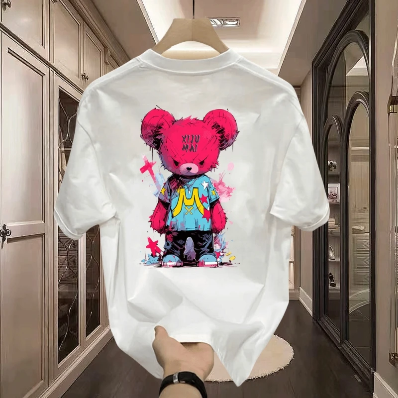 

2024 Summer New Hot Selling Fashion 100% Cotton Niche Design Brand Women Men Short Sleeve T-shirt Loose Printing T-shirt