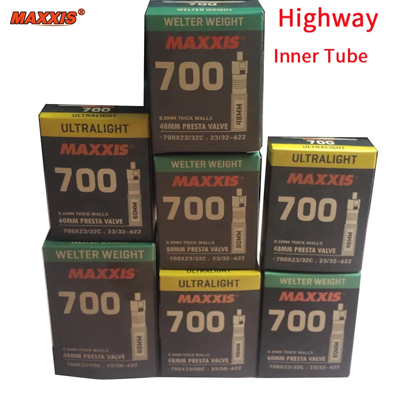 Maxxis Highway Inner Tube 700x23/32-33/50c Welter Weight Tubes And Ultralight Tubes Presta Valve With Rvcis Removable Valve Core