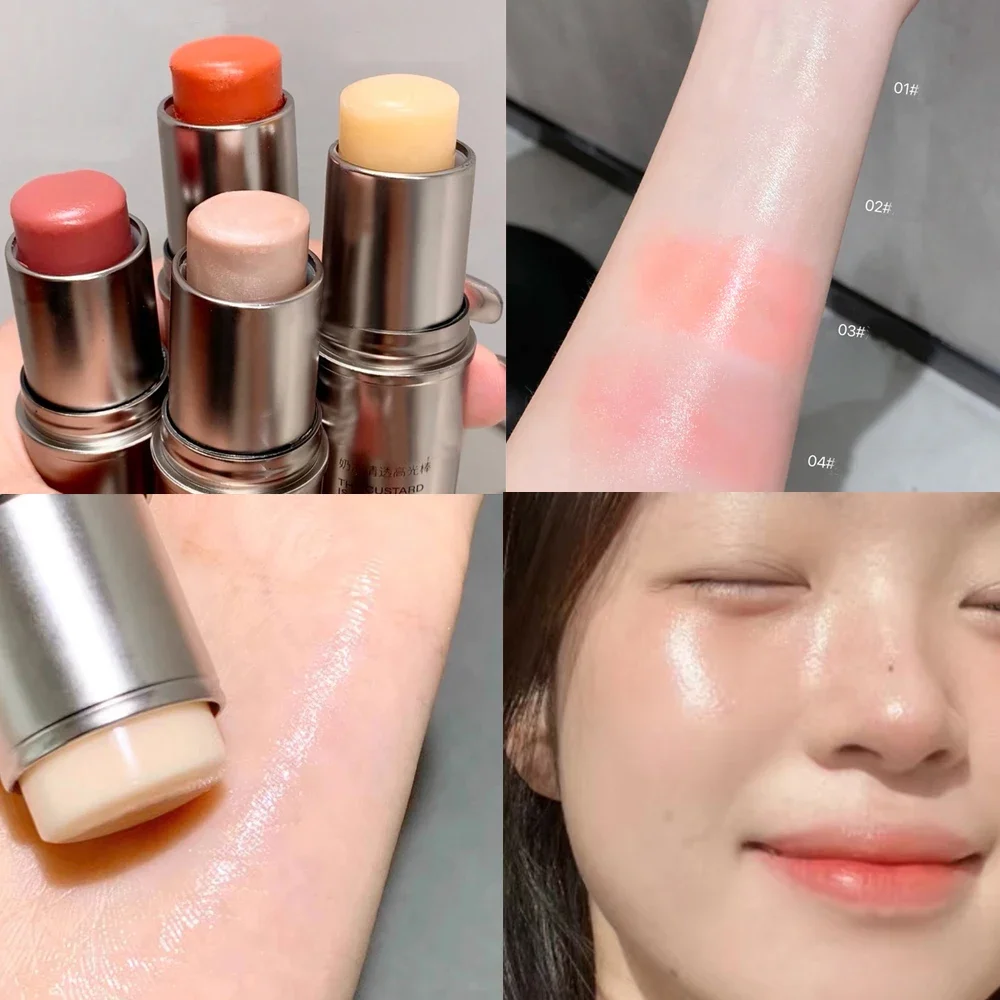 Água Luz Destaque Blush Stick, impermeável Shimmer, rosto contorno iluminador, duradouro hidratante, iluminar cosméticos