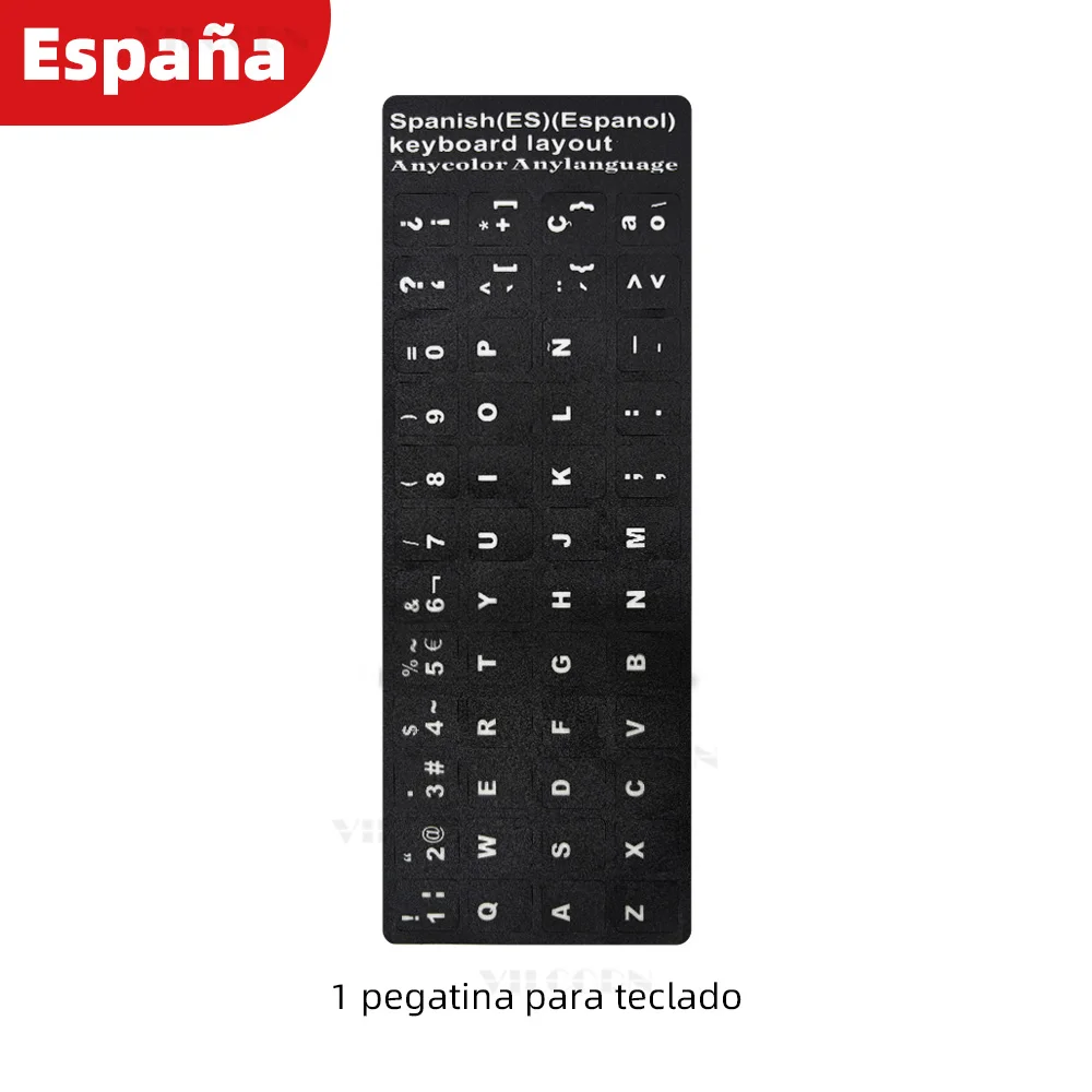 Wear-resistant Keyboard Stickers Spanish/English/Korean Letter Replacement For Laptop PC