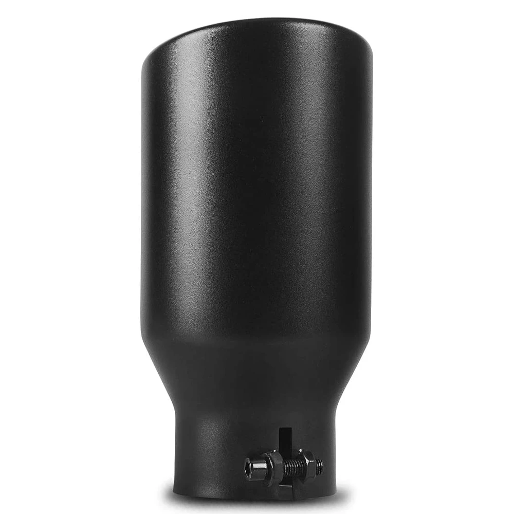 3 Inch Inlet Black Exhaust Tip 3 x 4.5 x 9 Black Paint Finish Stainless Steel Material Exhaust Tip Bolt-on