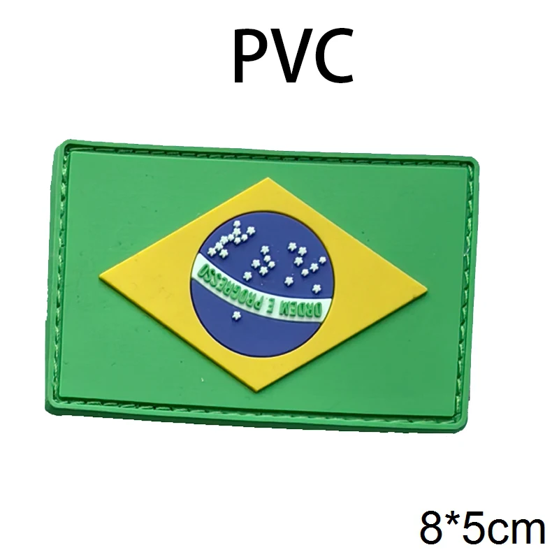 PVC/Embroider Flag Patches UK Spain France Germany US Russia Tactical Hook Badge Rubber Shoulder Emblem Applique