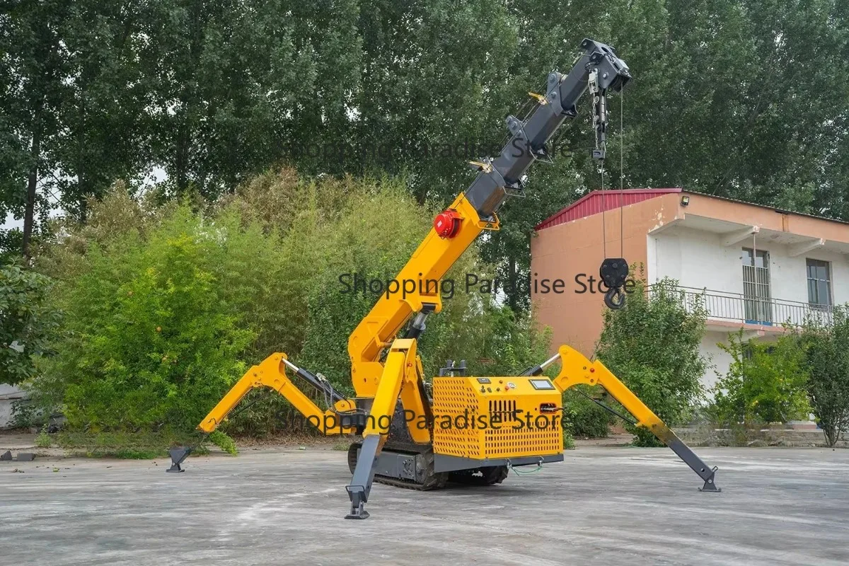 1-Ton Electric Hydraulic Arm Crane Remote-Controlled Mobile Small Crawler Spider Jib High Efficiency Max Lifting Height