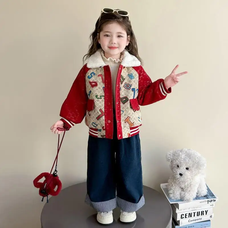 

Популярная хлопковая куртка для девочек, детская модная одежда, сохраняющая тепло, уличное зимнее повседневное пальто Kawaii для малышей, топы, новый стиль, осенние дети