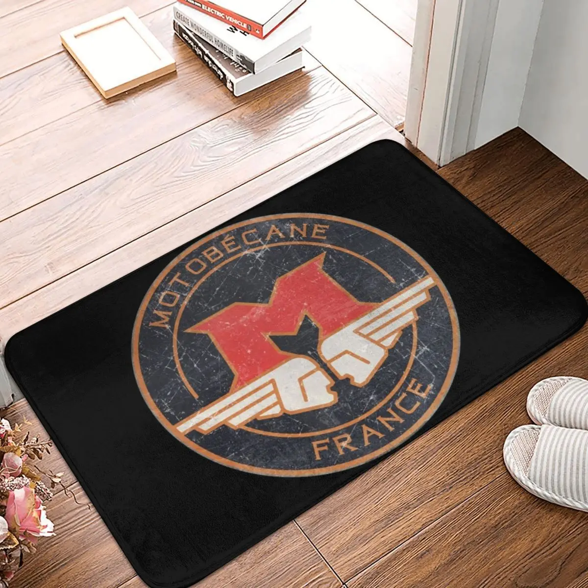 MOTOBECANE . Retro Badge Anti-slip Doormat Floor Mat Washable Carpet Rug for Kitchen Entrance Home Balcony Footpad Mats