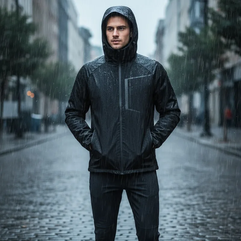 

Мужская куртка из софтшелла с капюшоном, водонепроницаемое ветрозащитное дышащее уличное пальто с несколькими карманами, свободный крой для сушки видов спорта