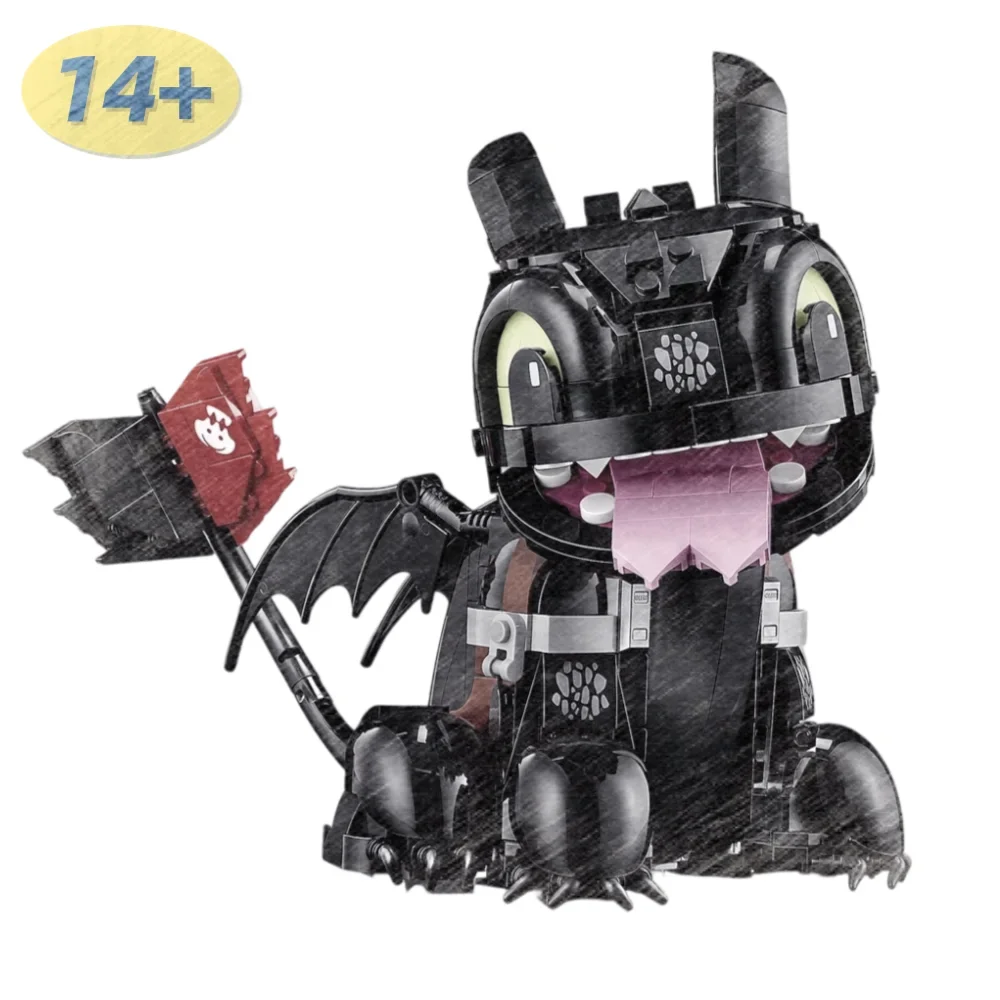 Set de Bloques de Construcción de Cómo Entrenar a tu Dragón, Desdentado, Furia Nocturna, 784 Piezas, Juguete de Rompecabezas Inspirado en la Película, para Mayores de 10 Años, Cumpleaños, Navidad