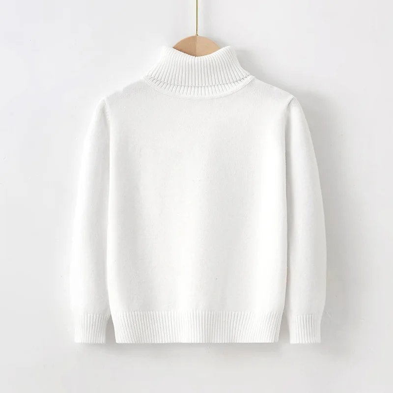 

Girl Turtleneck Sweaters Pullover Knitted Long Sleeve Solid Color Kids Winter Tops Clothes 3-7Y