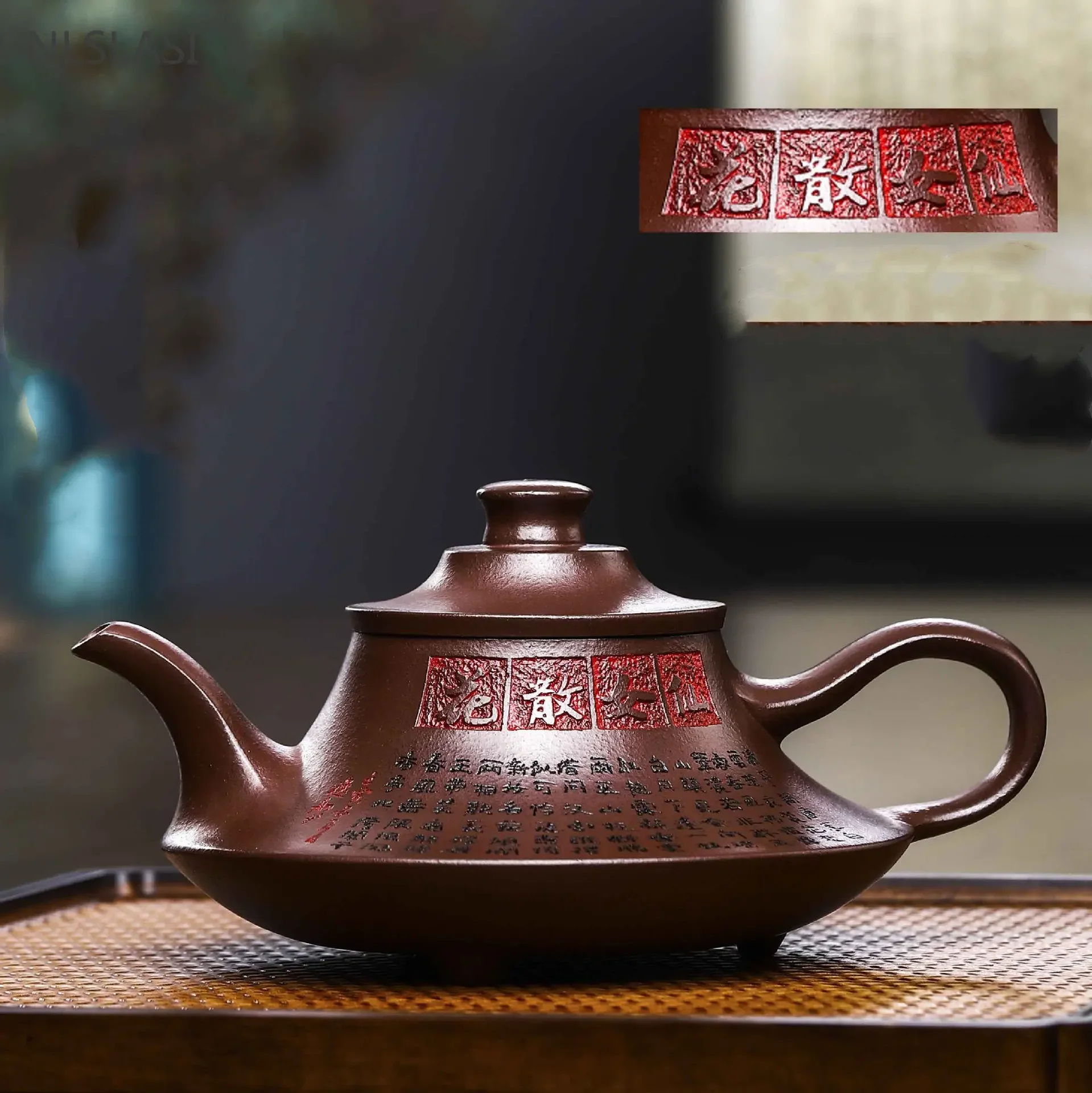 340ML Chinese Yixing Purple Clay Teapot Handmade Raw Ore Zhu Mud Tea Pot Home Zisha Teaware Antique Beauty Filter Tea Kettle