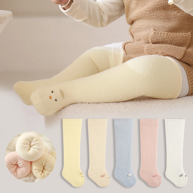 

Детские длинные носки-трубочки с героями мультфильмов, мягкие зимние гольфы для новорожденных, теплые толстые детские чулки, детские носки для мальчиков и девочек