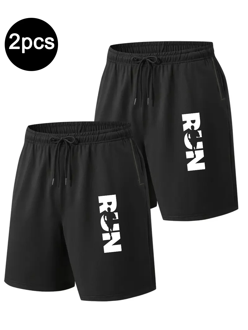 

Run Creative Word Prints Pants Mens Basics High Waisted Wide Knee Length Shorts Summer Oversized Shorts Casual Pocket Clothes