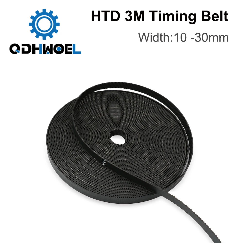 HTD3M PU Open Timing Belt 3M Polyurethane Transmission Belt Width 5-40mm for CO2 Laser Engraving Cutting Machine