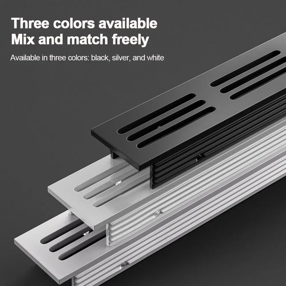 Aluminum Alloy Cabinet Breather Hole Cover Rectangle Breathable Mesh Wardrobe Air Vent Decor 30mm Wide Ventilation Grille