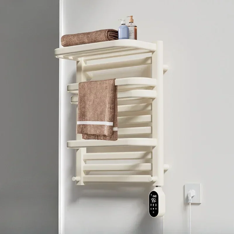 A Electric towel rack, bathroom, household carbon fiber heating, intelligent drying rack, punching holes