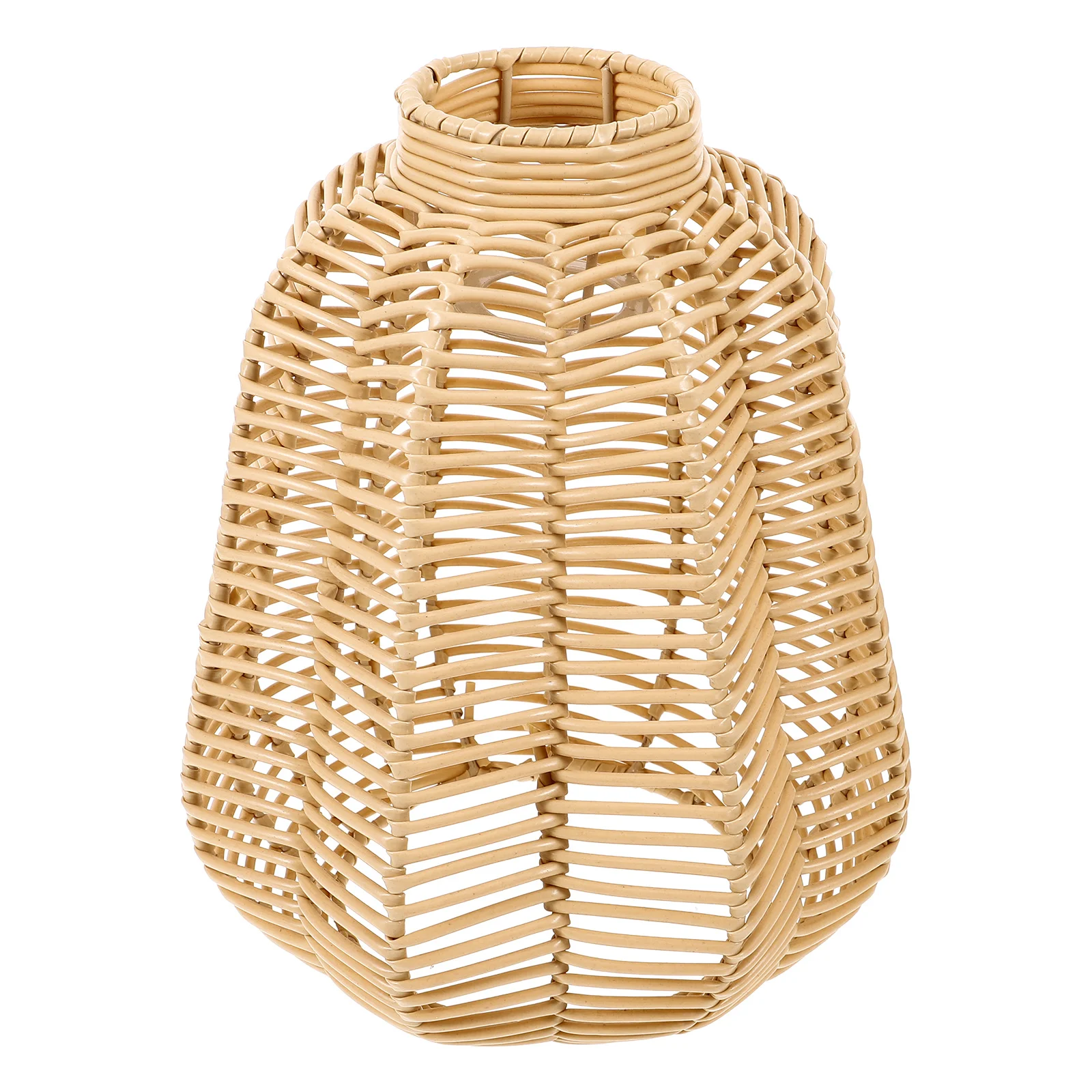 ريفي تقليد المنسوجة الروطان عاكس الضوء البلاستيك الحديد قلادة غطاء خفيف بسيط أنيق ديكور المنزل فندق عاكس الضوء #3