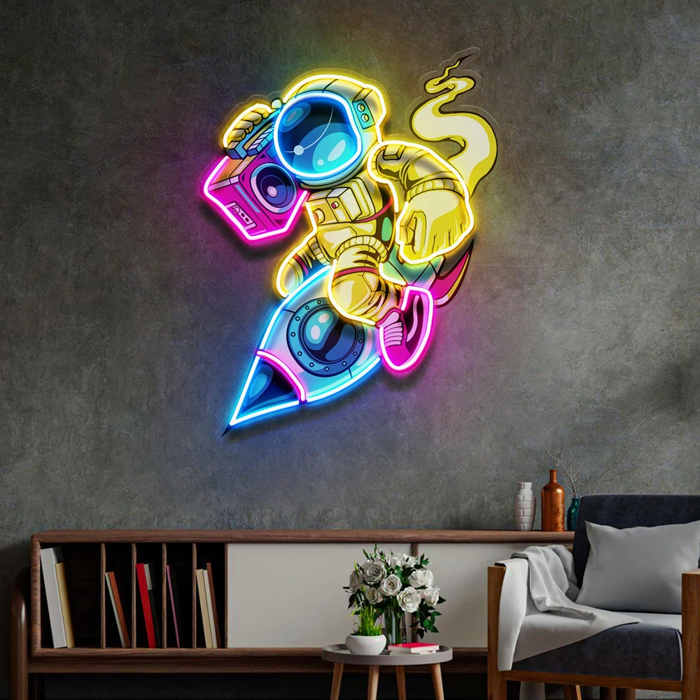 Astronaut Neon Sign Custom Spaceman LED Neon Light for Gaming Room Bedroom Home Wall Art Decor Neon Signs Personalized Gifts