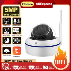 Tuya Smart Life Home Metal Dome 5MP Day Night Vision Camera WiFi Outdoor IP66 Waterproof Home Security Human Detection Ip Camera