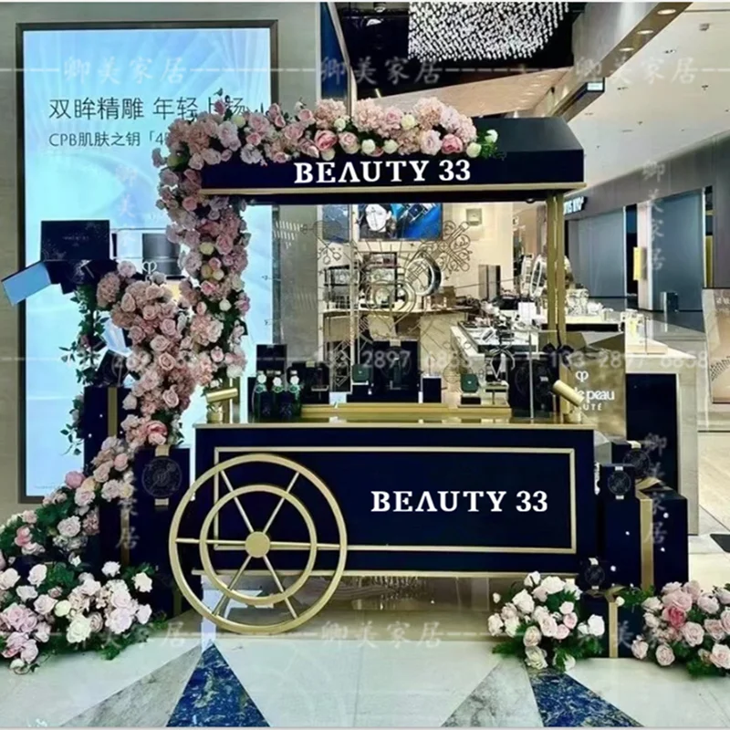 

Haute couture float shopping mall display rack creative decoration window promotion car stall wrought iron shelf promotion cart