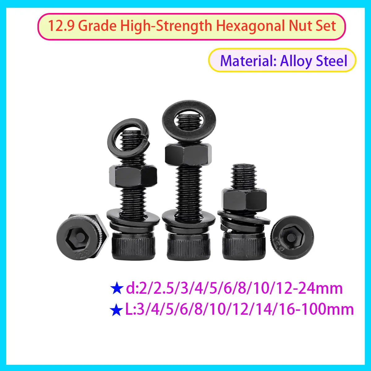 

12.9 Grade Hexagon Socket Head Cap Screw Bolt and Nut with Washer Screw
