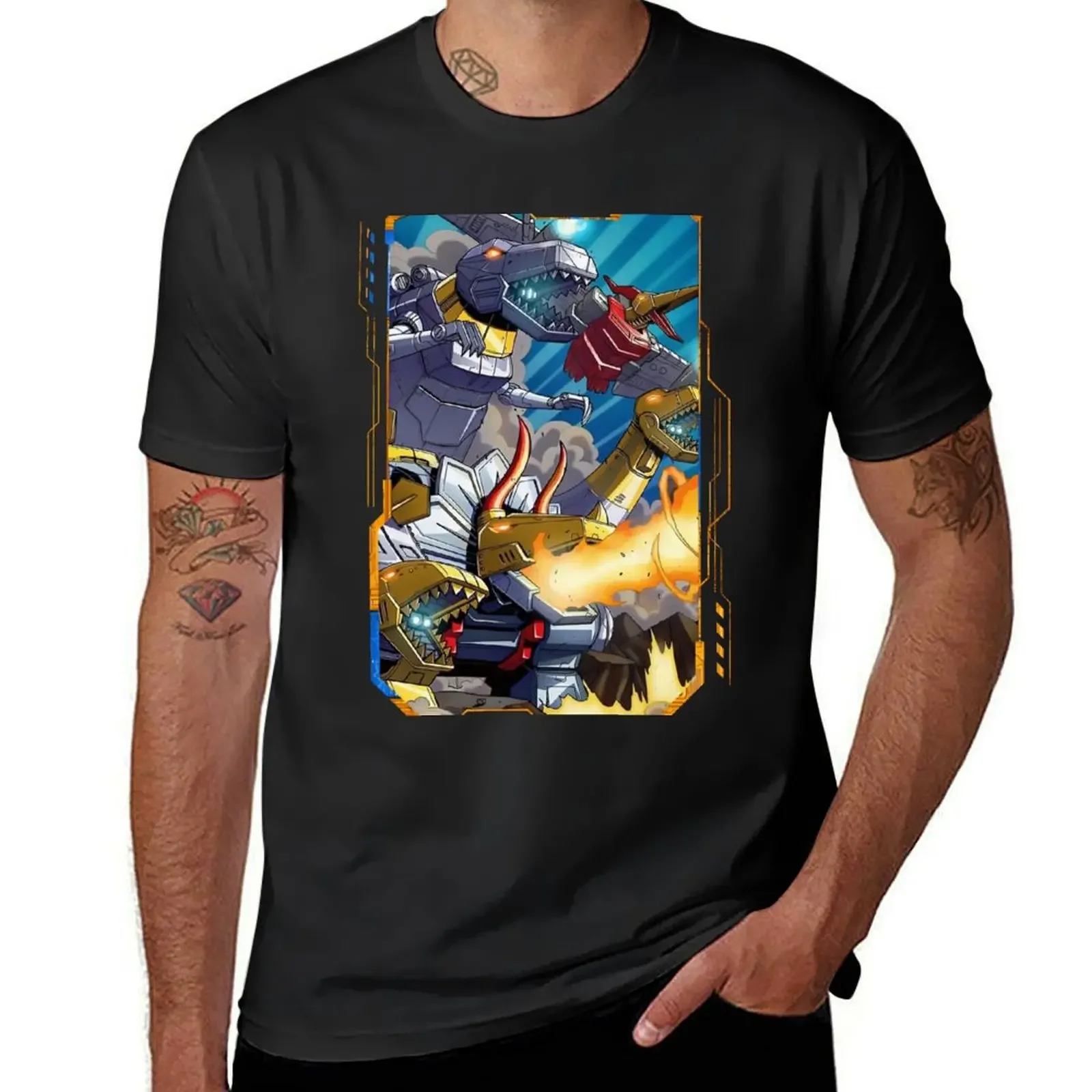 Dinobots T-Shirt Aesthetic clothing baggy shirts blue archive t shirts men