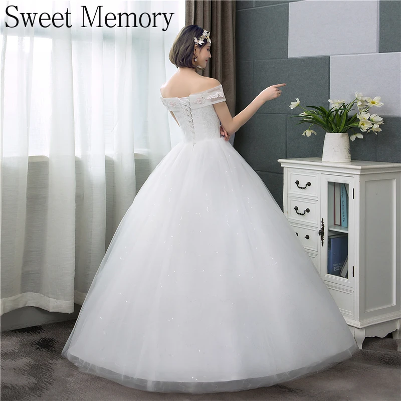 U145 Long White Wedding Dress Women Lace Up Prom Graduation Robe Floor Length Formal Gown Girl New Year 2022 Bride Dresses