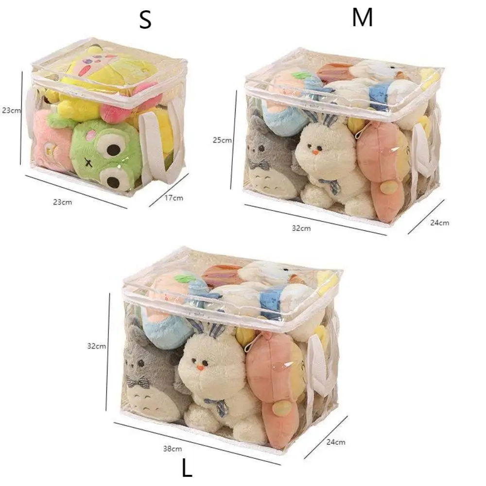 

Multifunctional Toy Storage Bag Household Large Capacity Portable Transparent Doll Waterproof Book Plastic Organizer Basket