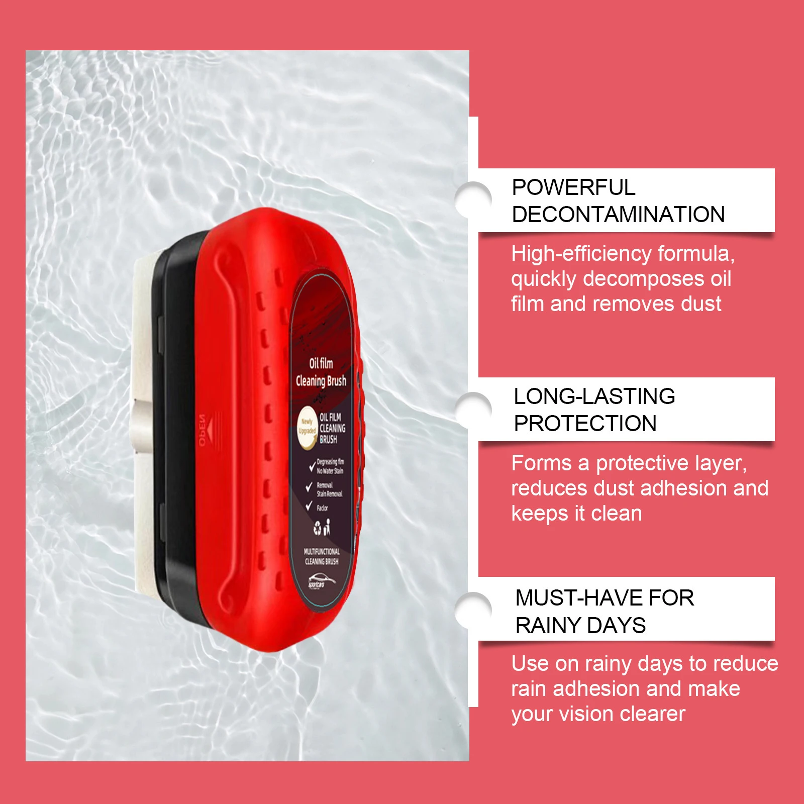 CarGlassOilFilmCleaningBrushPowerfulStainRemovalFrontWindshieldSideWindowRearviewMirrorCoatingCrystal CoatingGlass Cleaning Wipe