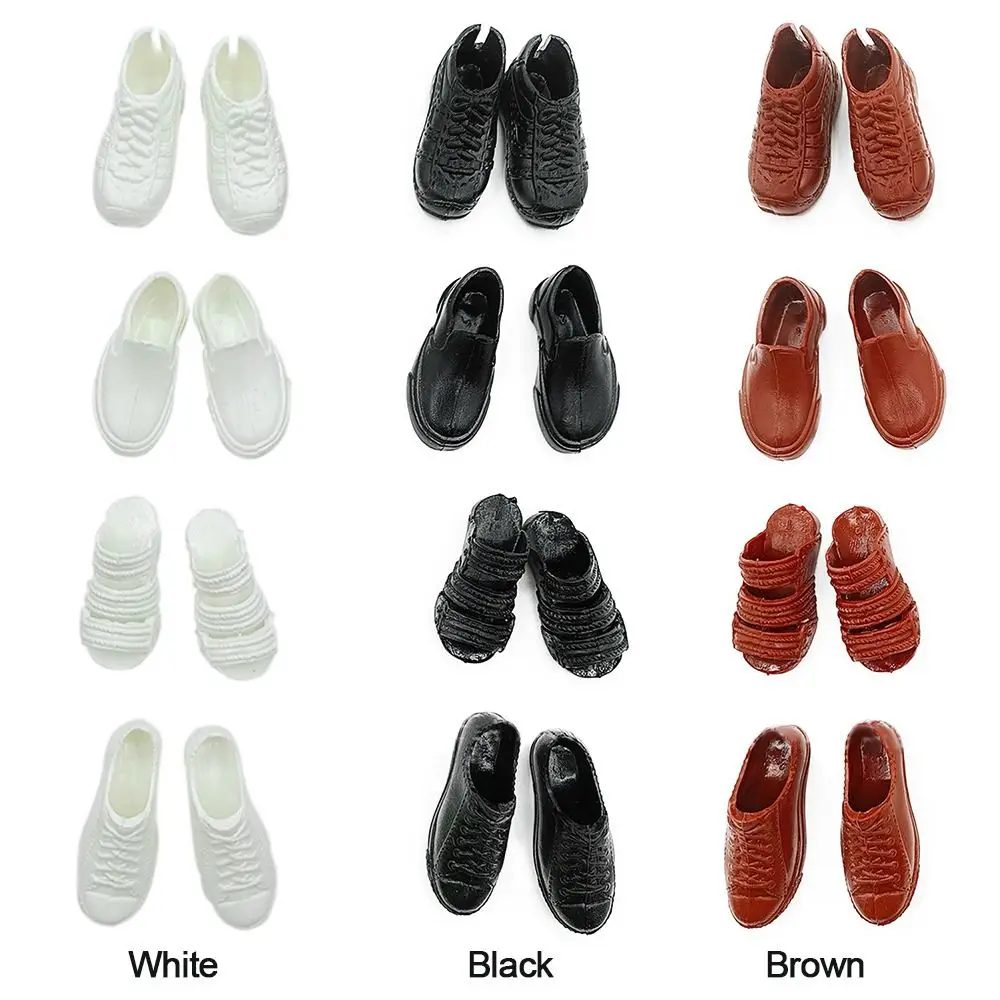 Chaussures de poupées pour hommes, 4 paires/ensemble, 1/6 pièces ouvertes, prince original, bottes de mode, sandales pour enfants, en spandex, DIY