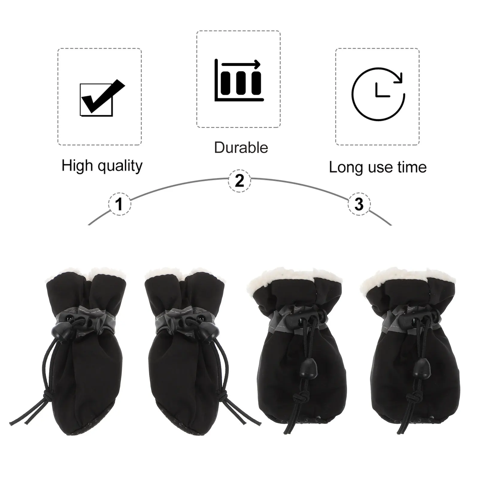 4Pcs Dog Shoe Covers Anti Skid Warm Soft Elastic Fit for Puppies Senior Dogs Indoor Outdoor Walking Hiking Protection Pet Shoes