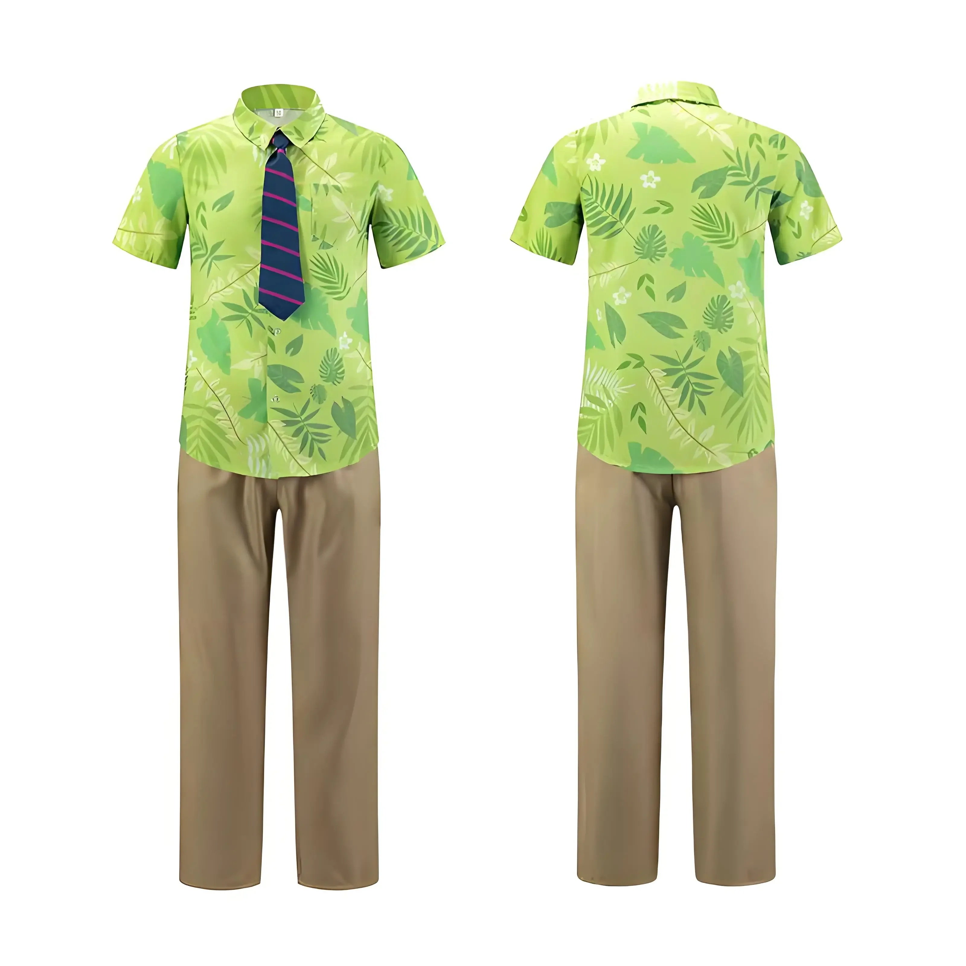 

Nouveau Foxnik Wilde Fox adulte enfants jeu de rôle chemise ensemble queue de renard accessoire Halloween feuille verte imprimé