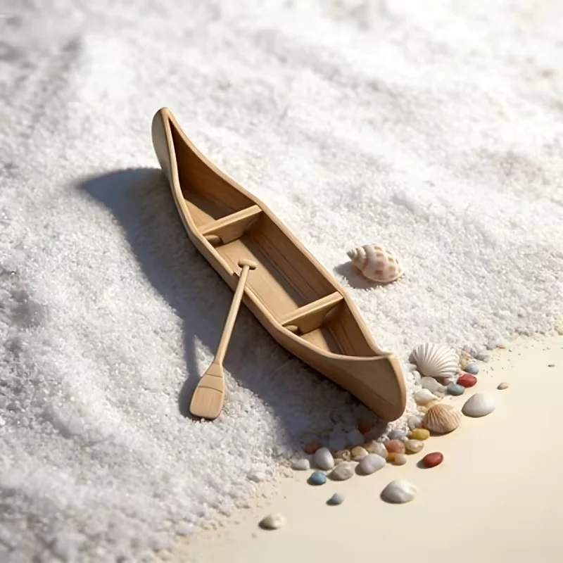 1:64 Exquisite Canoe Model | Miniature Landscape Decoration | Plastic DIY Kit for Creative Desktop Scene Modeling