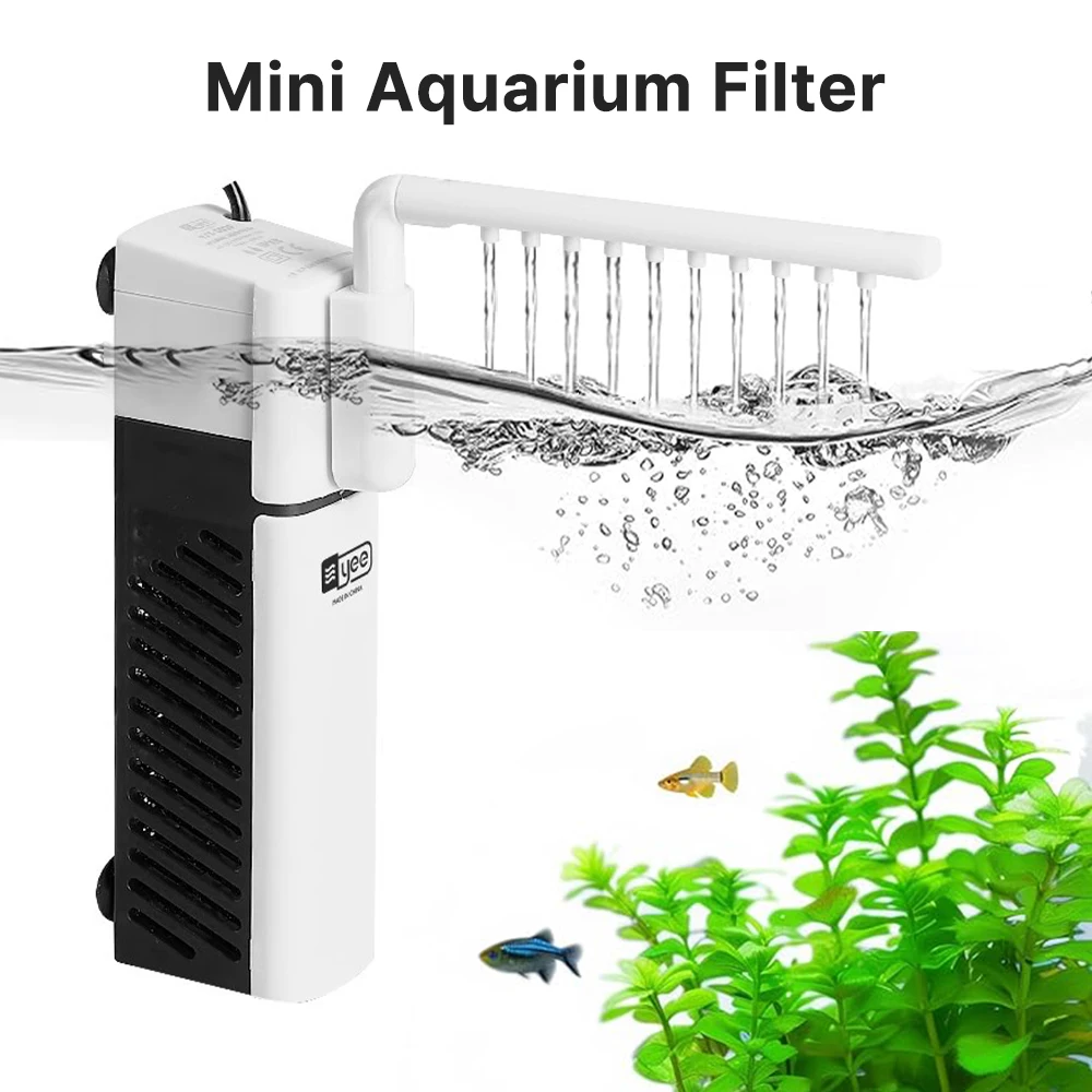 Aquarium Filter 6-in-1 Water Purification Circulation Pump Silent Oxygen-Boosting Small Tank Filter Pump