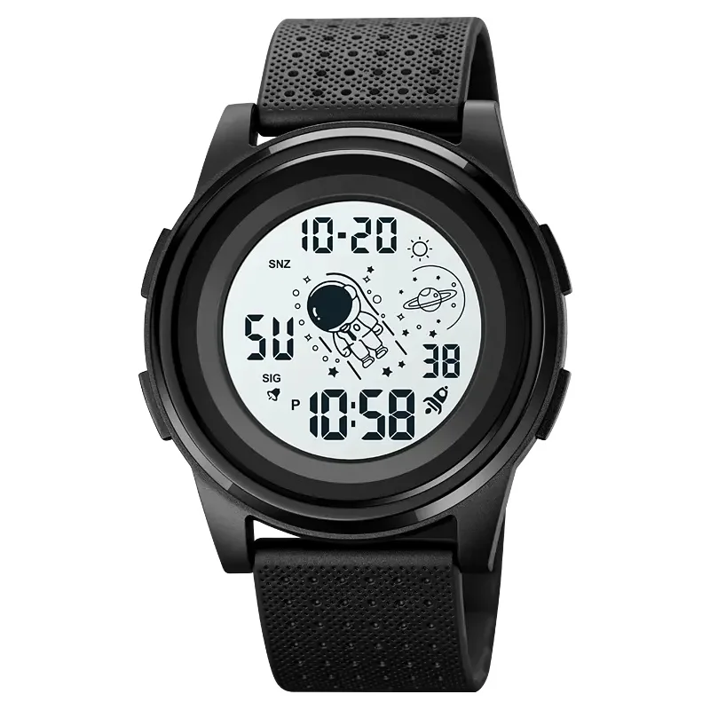 Digital Sports Watch com cronômetro Alarme, Astronauta Relógio de Pulso para Crianças Adolescente, Impermeável, Data, Moda Masculina