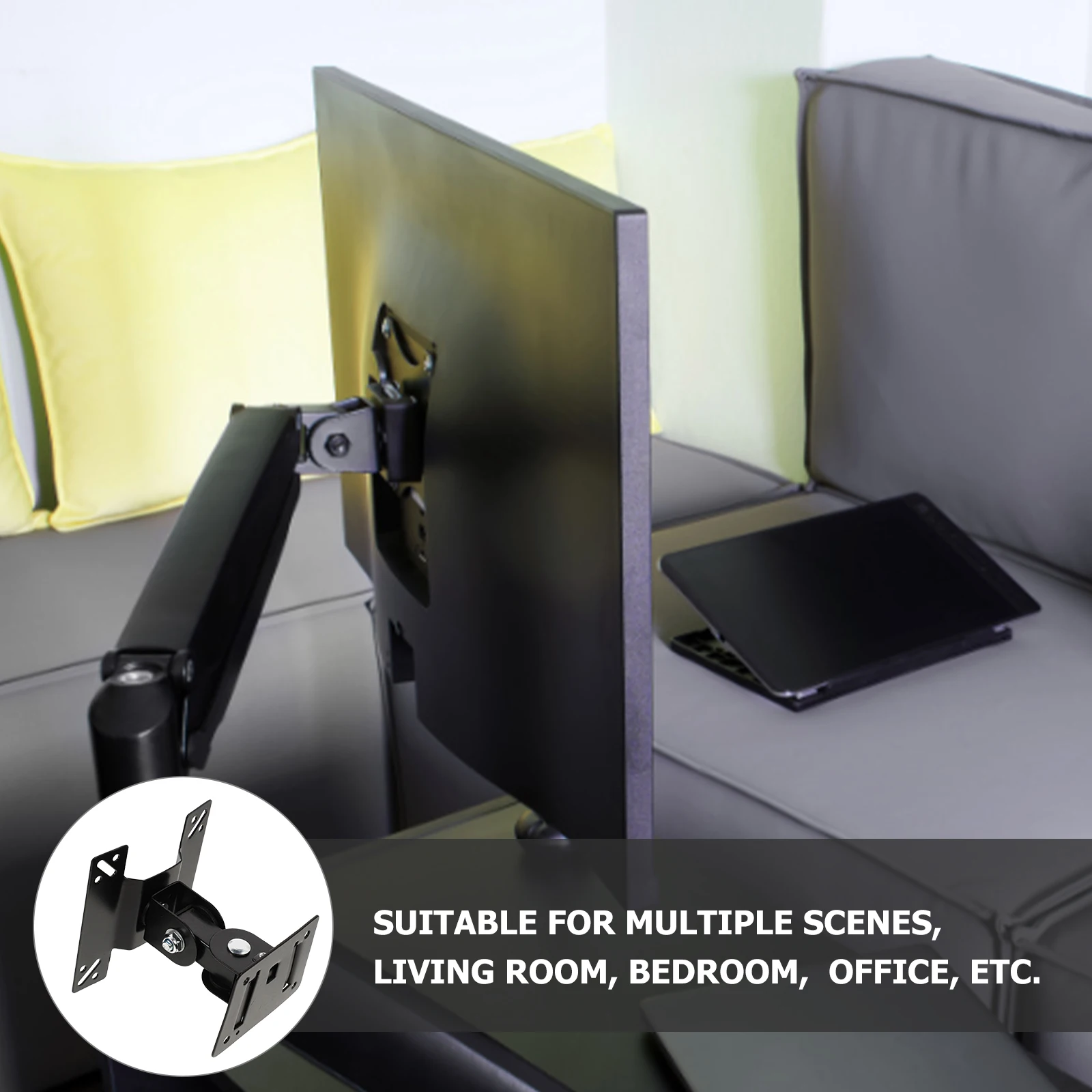 

Rotatable Wall Mount Bracket 360 Degree Swivel for Corner Living Room Bedroom Office Heavy Duty Iron Mounting Stand for Flat