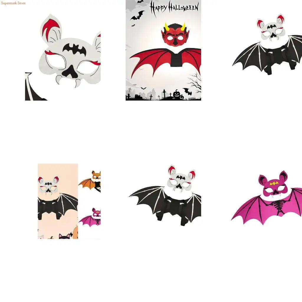 

Q5WE 2PCS FELTS BAT Wing и Mask Costume Set для детей мягкие косплей аксессуаров