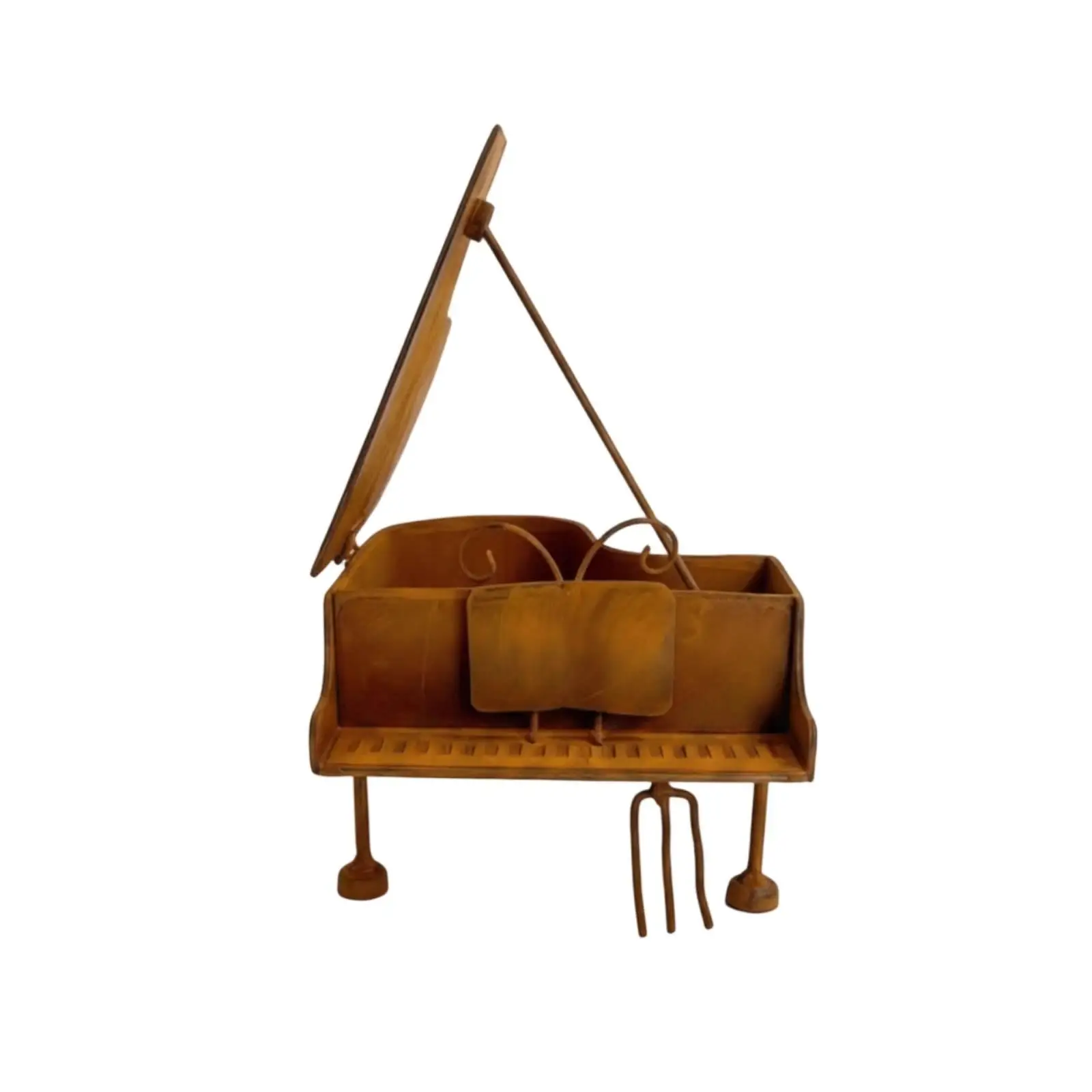 Piano Planter Rusted Piano-Shaped Planter Decorative for Shelf