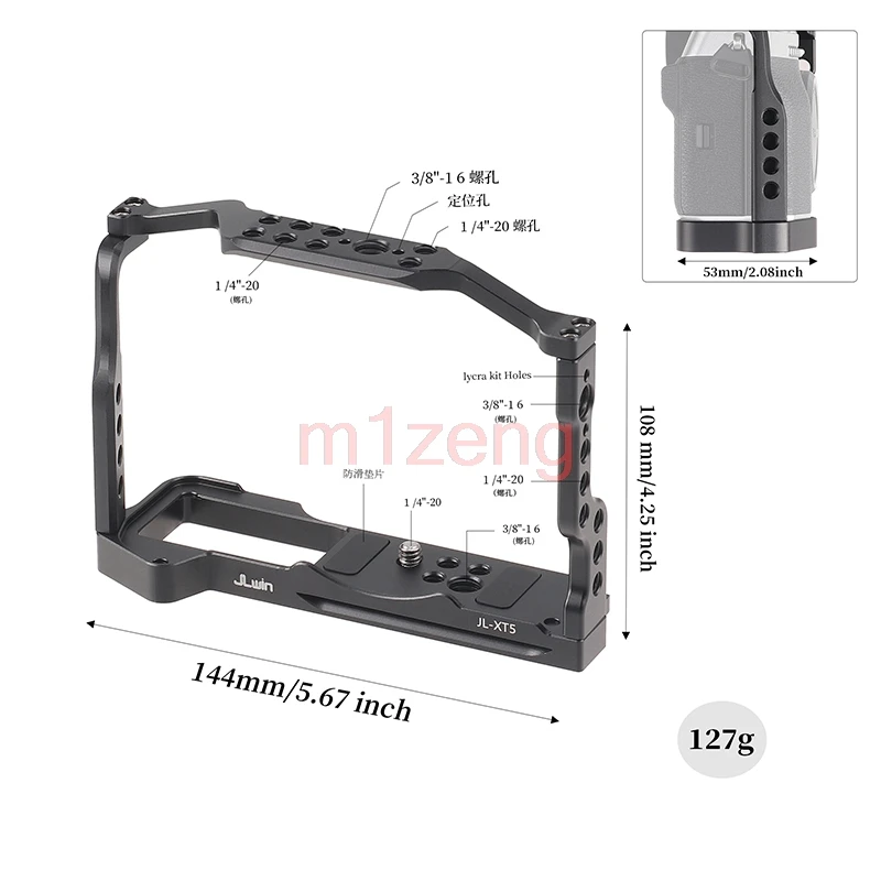 XT5 سبيكة قفص أرنب تلاعب مقبض الذراع دعم قوس استقرار hotshoe ل فوجي فيلم X-T5 كاميرا فيديو led ميكروفون ترايبود