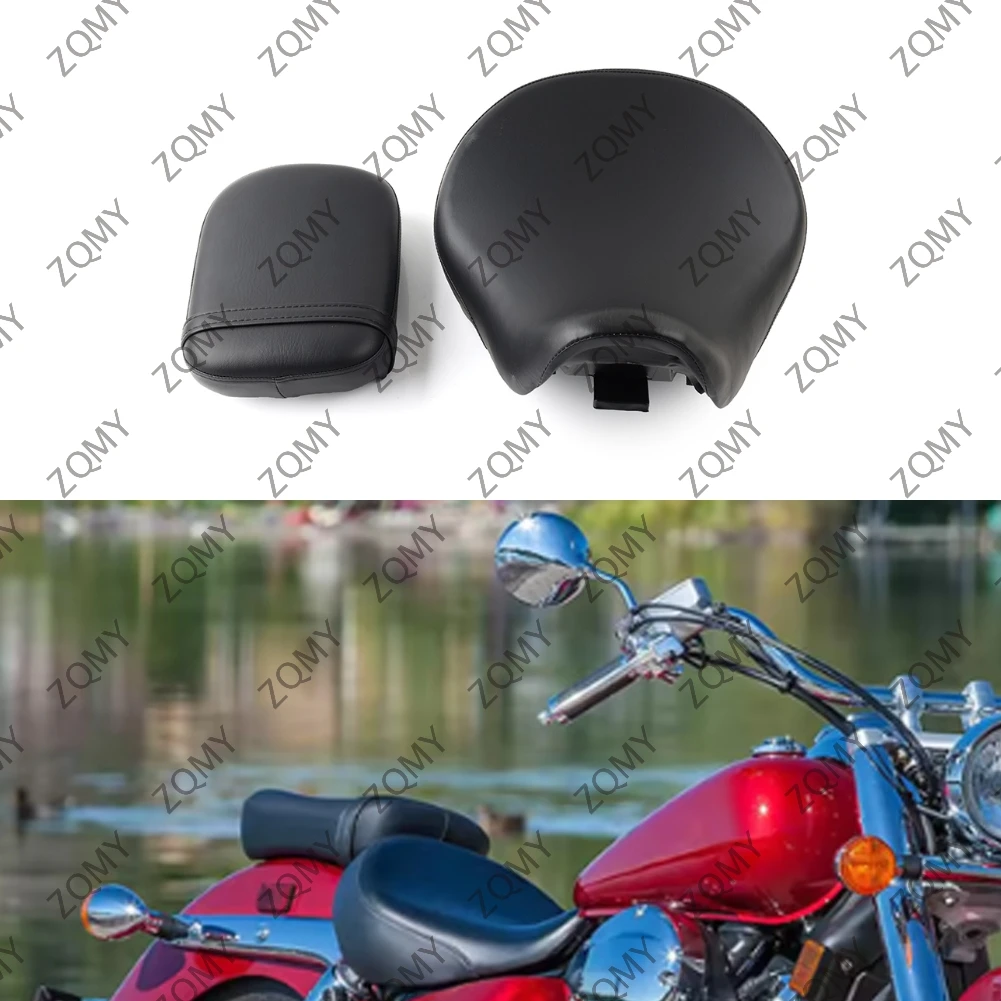 

Motorbike Front Rider Pillion Driver Seat Passenger Rear Cushion For Honda Shadow Aero VT750C 2004-2013 Synthetic Leather