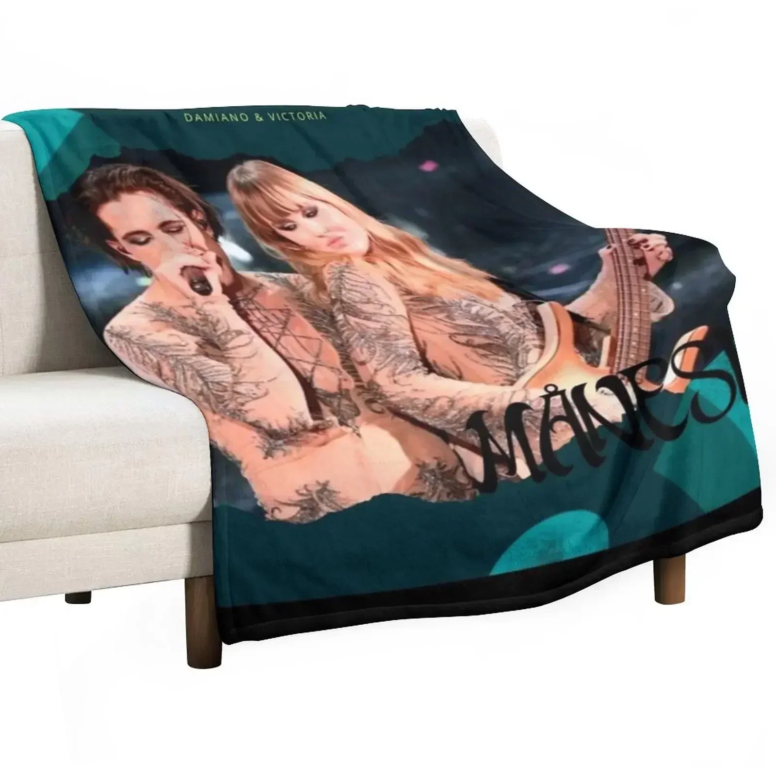 

Damiano David Maneskin & Victoria Throw Blanket Large Stuffeds Blankets