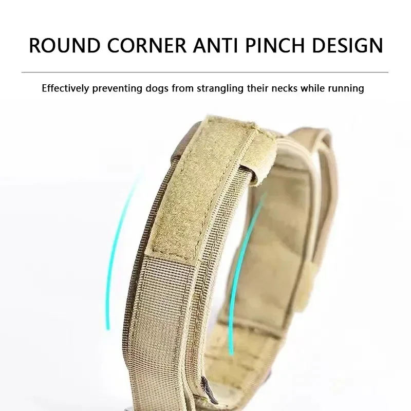 Adjustable Tactical Dogs Collar Traction Rope Military Pets Collars German Shepherd Training Medium Large Dog Pet Accessories_voghion.com