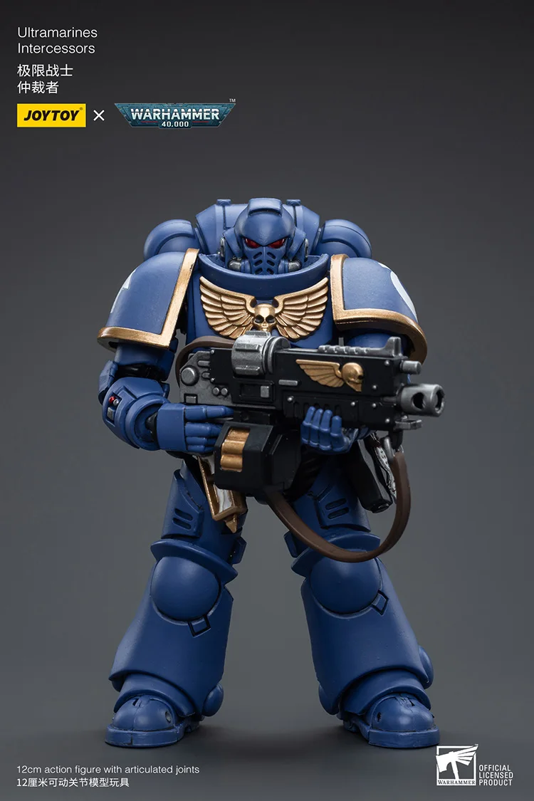 JOYTOY Warhammer 40K Ultramarines Intercessors Action Figures Collection ตุ๊กตาตกแต่งของขวัญรุ่นเดิมรวบรวมของเล่น