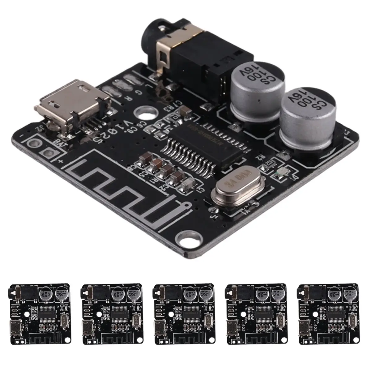 【A03R~】 6Pcs VHM-314 V.20 Bluetooth Audio Receiver Board Bluetooth 5.0 Mp3 Lossless Decoder Board with Lithium Battery Charging