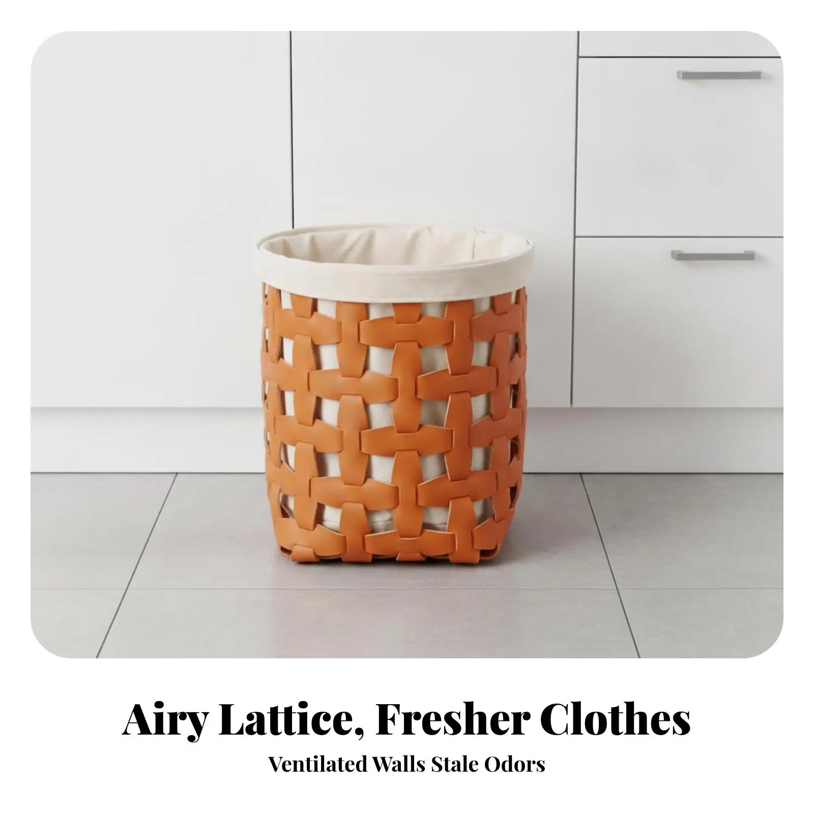 Extra Large Laundry Storage Basket Leather Lattice Bin with Liner for Living Room Bedroom Clothes Holder