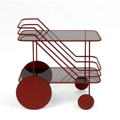 

Double decker small cart for home storage, living room storage, and handcart dining cart
