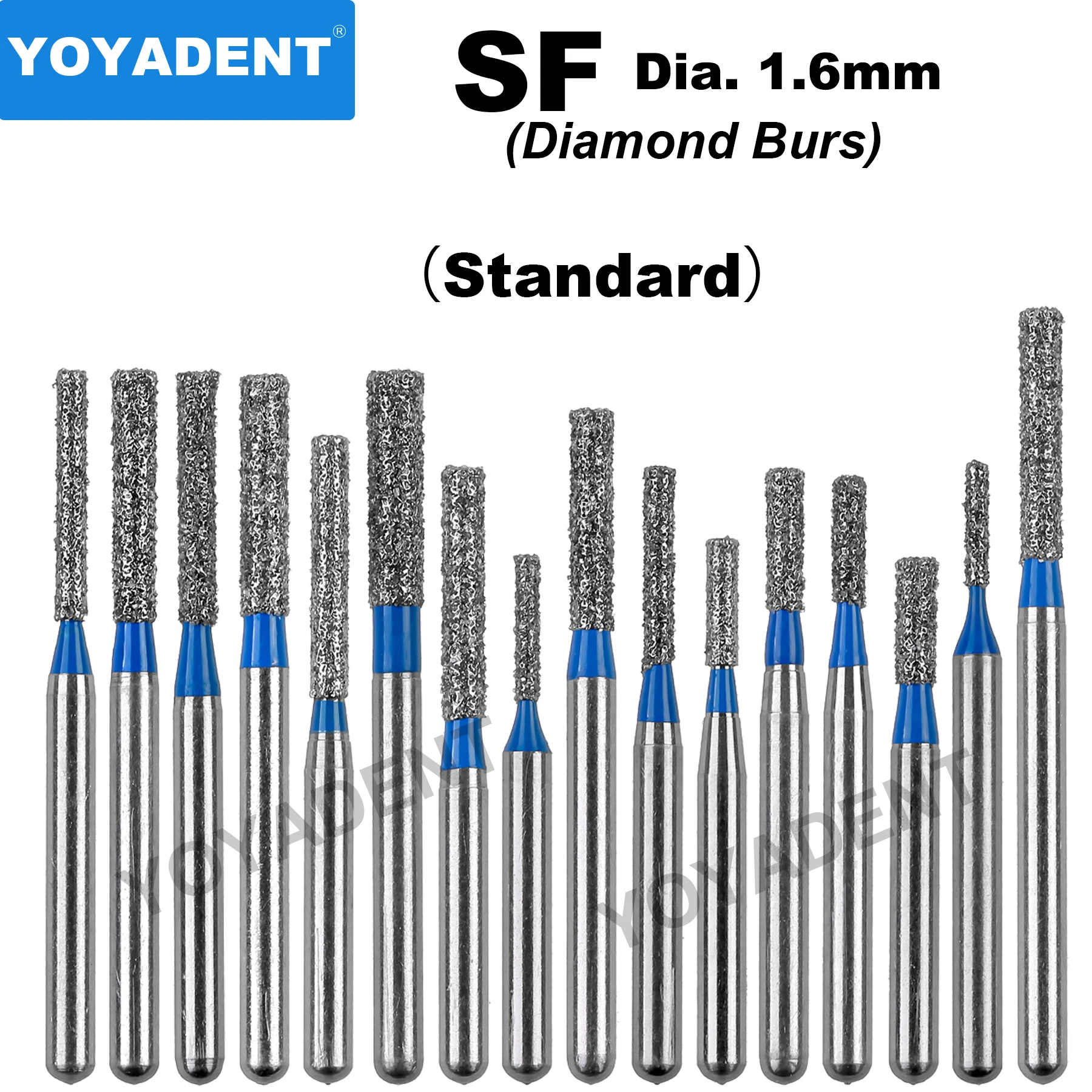 Fresas de diamante Dental tipo SF, taladros de odontología, fresa Dental para turbinas de alta velocidad, herramientas de dentista Dia.1.6mm, 10