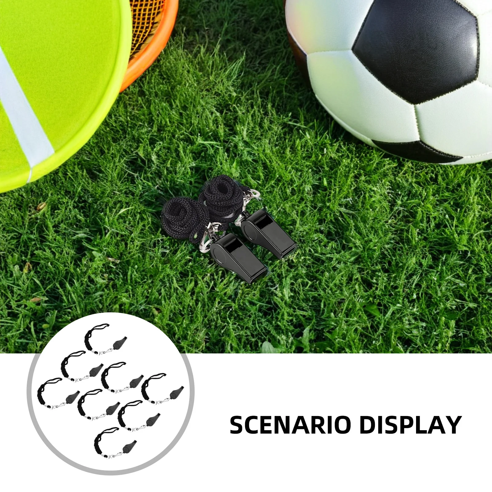 8Pcs Loud Metal Whistles Portable Emergency Safety Survival Whistle for Referee Hiking Camping Football Basketball Soccer