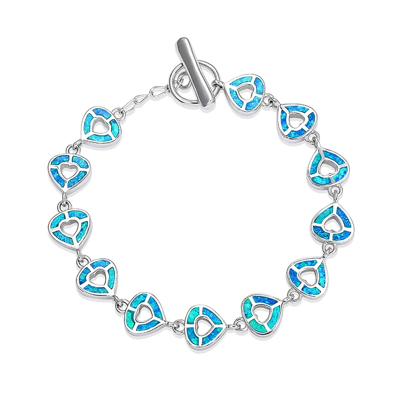 MYOP Synthetic OPAL Blue Heart Bracelet,Spirit Rhyme Beauty Free, Elegant And Beautiful Dream Three-Dimensional Aesthetics