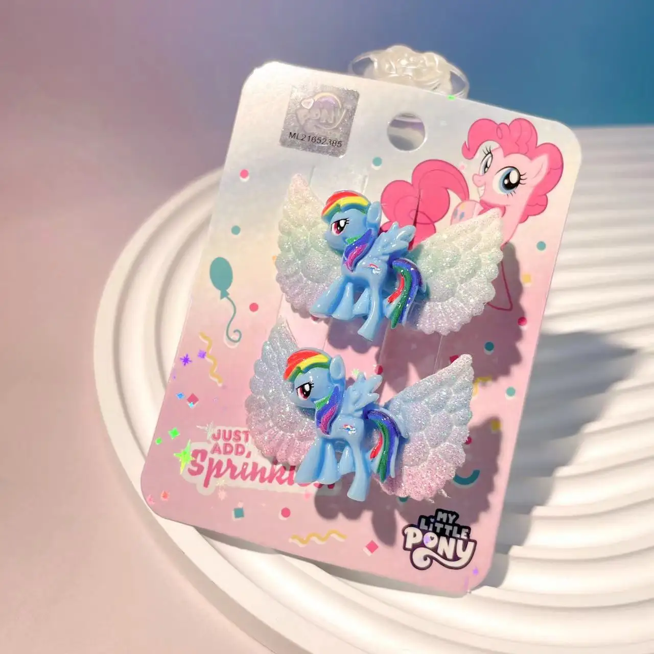 2 個マイリトルポニーヘアピン女の子新アニメユニコーンクリップ子供前髪ボビーピンファッション帽子ヘアアクセサリー子供のギフト